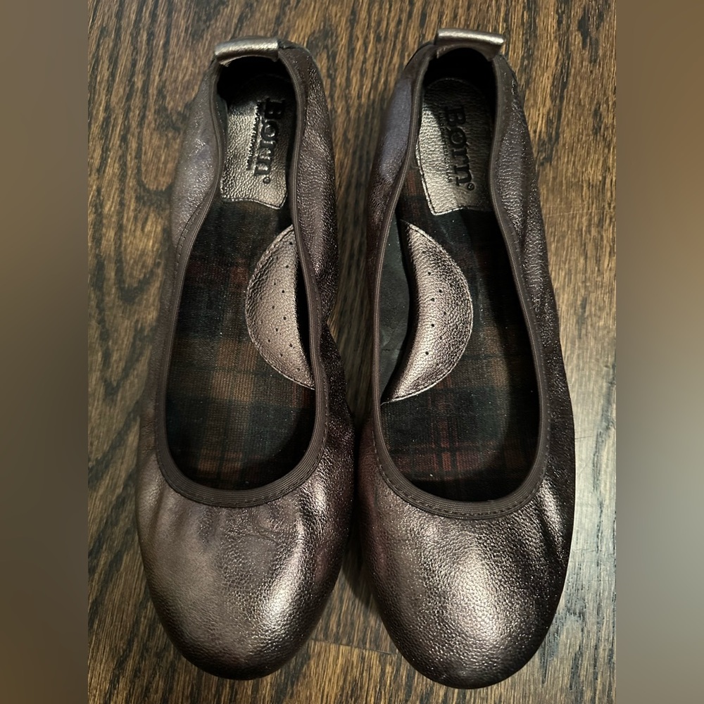 Born Metallic Brown Ballet Flats